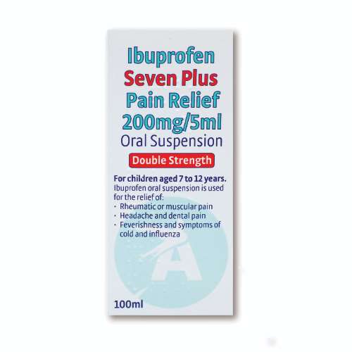 Ibuprofen Double Strength Suspension Seven Plus 200mg/5ml 100ml