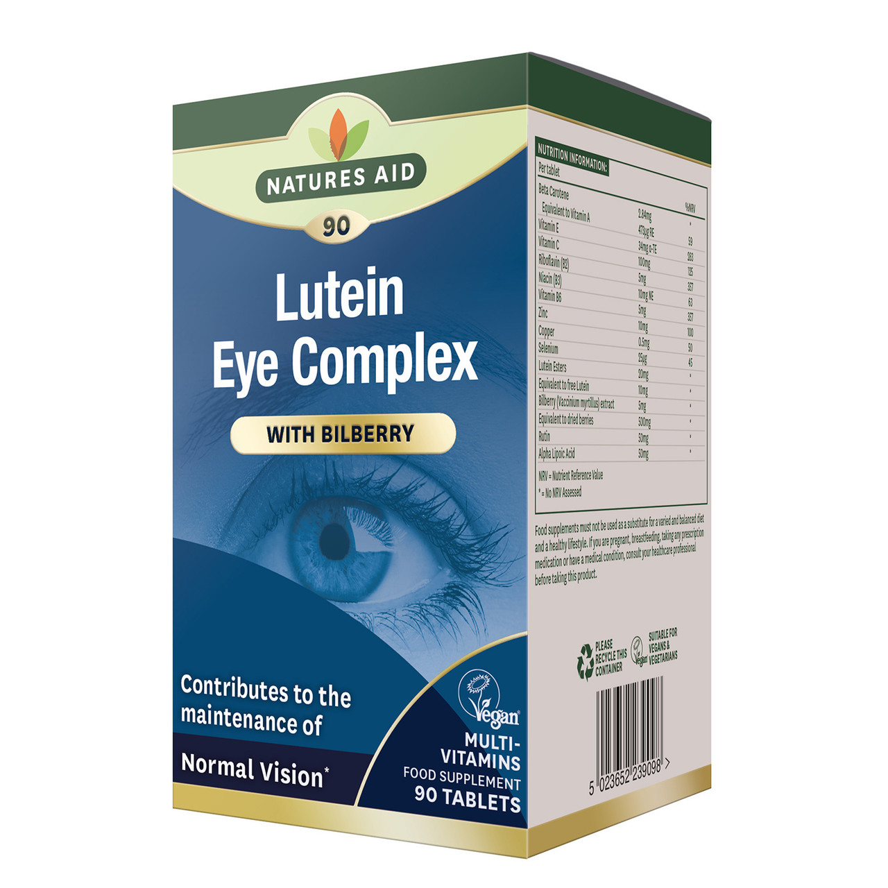 Natures Aid Lutein Eye Complex 90 Tablets