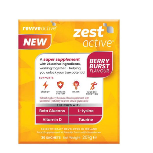 Revive Active Zest Active Energy Supplement Berry Burst Flavour 30 Day Pack