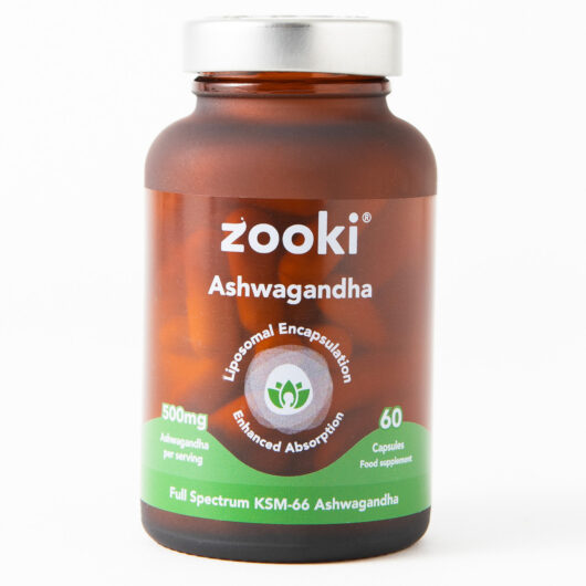 Zooki Liposomal Ashwagandha KSM-66 500mg 30 Day Supply 60 Capsules