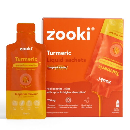 Zooki Liposomal Turmeric Curcumin 750mg Tangerine Flavour 15ml 30 Sachets