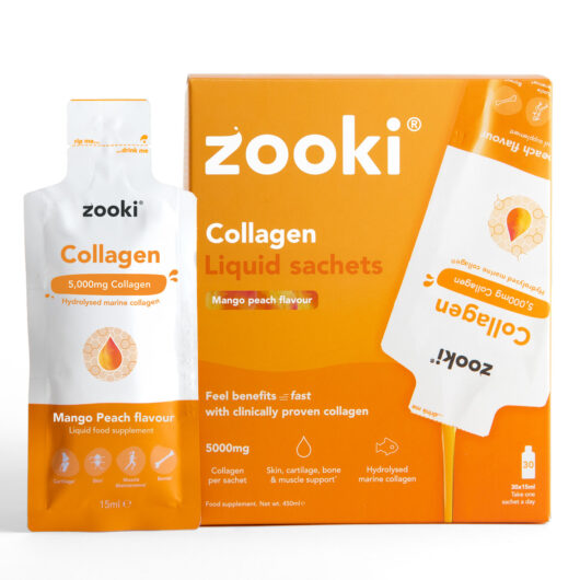 Zooki Marine Collagen 5,000mg Mango Peach Flavour 15ml 30 Sachets